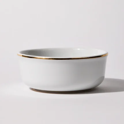 Founder’s Edition porcelain shaving bowl with 24K gold trim, celebrating pure form and understated craftsmanship